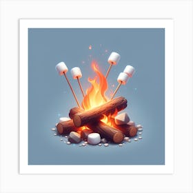 Campfire With Marshmallows 5 Art Print