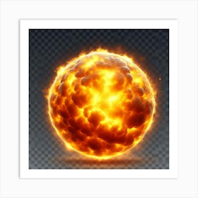 Fireball On Transparent Background Art Print