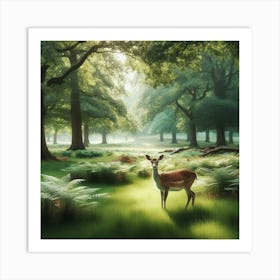 Deer In The Forest 5 Art Print