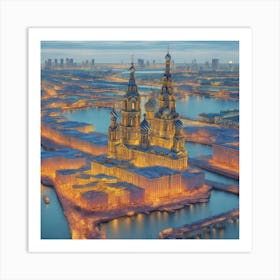 St Petersburg At Night  Art Print