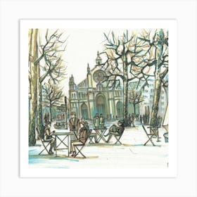 Saint Valentines Day In Brussel Square Art Print