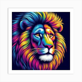 Colorful Lion 2 Art Print