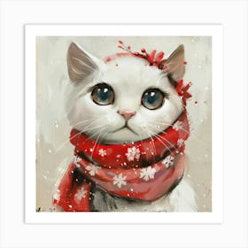 Christmas Cat 3 Art Print