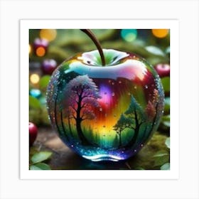 Rainbow Apple Art Print