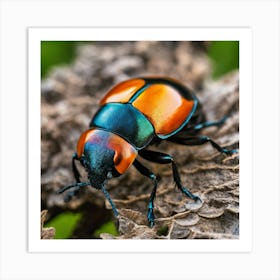 Beetle On Wood Art Print