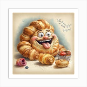 Croissants And Pastries Art Print