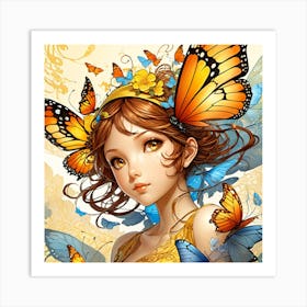 Butterfly Girl Art Print