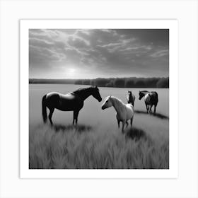 Horses In The Field 10 Art Print