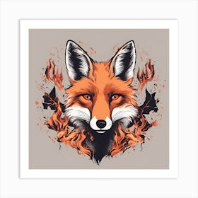 Fox On Fire Art Print