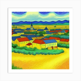 Countryside Elegance: A Timeless Village Village Of Van Gogh Art Print