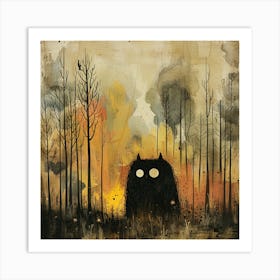 Owl In The Forest 2 Art Print