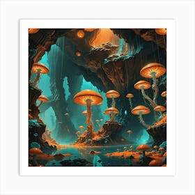 Mushroom Cave Art Print