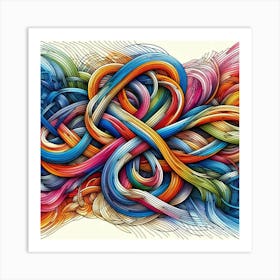 Colorful Tangles Art Print