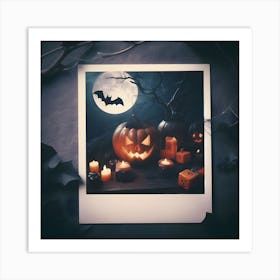 Halloween Polaroid Frame Art Print