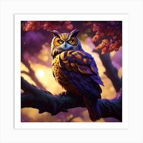 Owl In The Forest Art Print