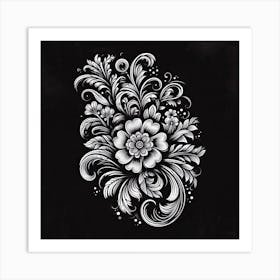 Russian Floral Design Art Print