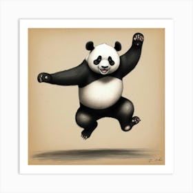 Panda Jumping 3 Art Print