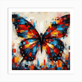 Colourful Modern Abstract Butterfly v5 Art Print