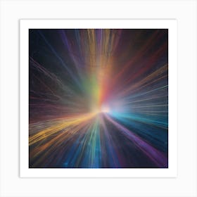 Abstract Rainbow Light Art Print