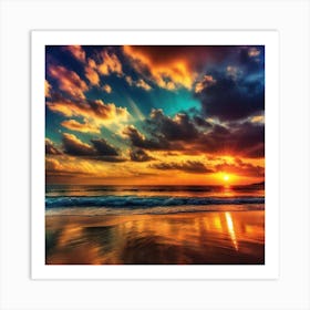 Sunset On The Beach 292 Art Print