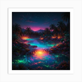 Night In The Jungle 1 Art Print