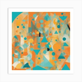 Cute Colorful Aesthetic Abstract Geometric In Bright O 2 Art Print