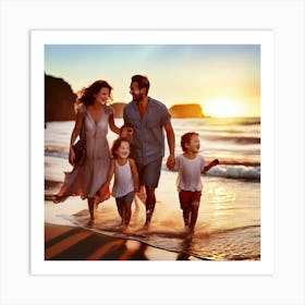 Family On The Beach 4 Art Print