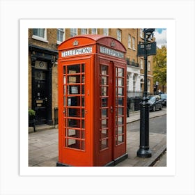 Red Telephone Booth In London Art Print