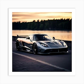 Koenigsegg Car Automobile Vehicle Automotive Swedish Brand Logo Iconic Luxury Performance (1) Art Print