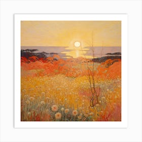 Sunset In The Meadow Art Print