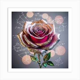 Rose With Mathematics Art Print