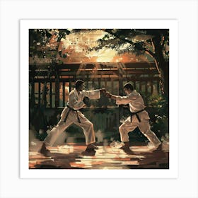 A Karate Sparring Lofi Illustration 1718704070 2 Art Print