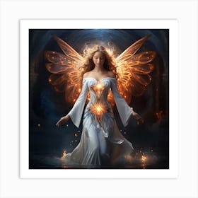 Angel Of Fire lady dress Art Print