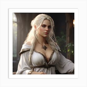 princess white hair Art Print