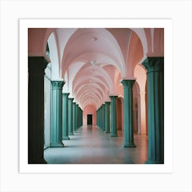 Pink Corridor - Pink Stock Videos & Royalty-Free Footage Art Print