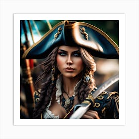 Pirates woman Art Print