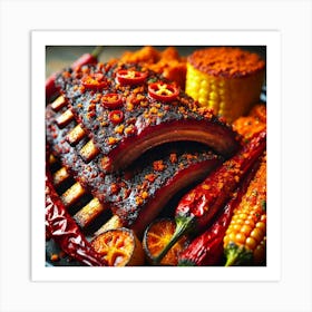 A Close Up Of The Signature Dish Martian Lava Rib Art Print