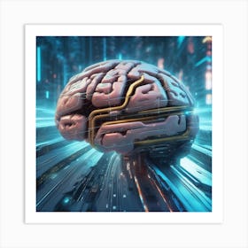 Futuristic Brain 32 Art Print