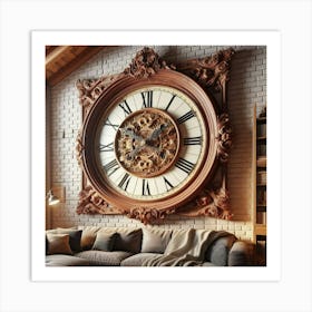 Large Wall Clock 5 Art Print