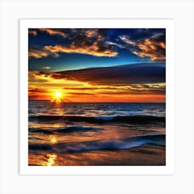 Sunset On The Beach 528 Art Print