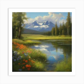 Mountain Meadow Lake Art Print