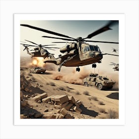 Military Helicopters Art Print
