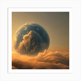 Earth Above Clouds Art Print