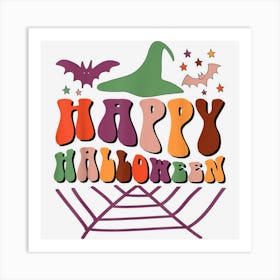 Groovy Happy Halloween For Men And Women Pumpkin Halloween Art Print