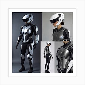 Futuristic Woman In Futuristic Suit 3 Art Print