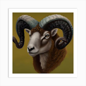Dorset Horn Ram Art Print