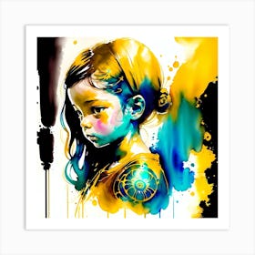 Girl In A Yellow Dress Art Print