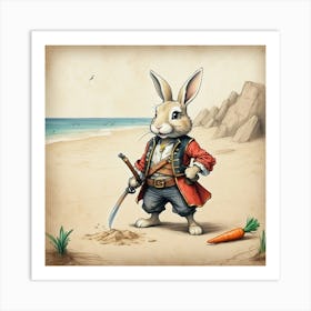 Pirate Bunny 11 Art Print