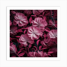 Pink Flowers Background Art Print