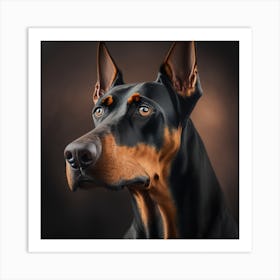 Doberman Portrait 1 Art Print